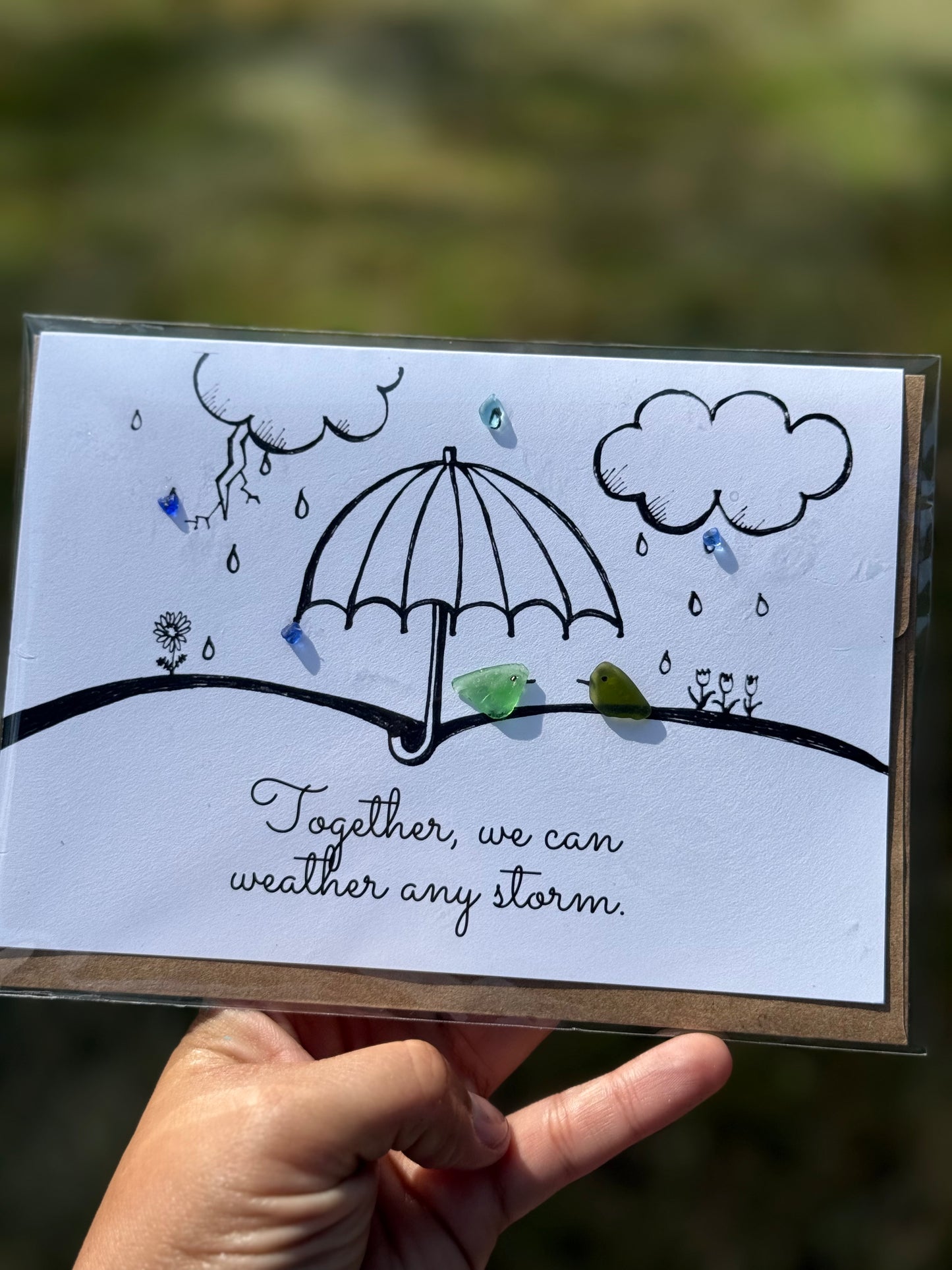 Greeting Card w/ Frame-ready art print - Together we can weather