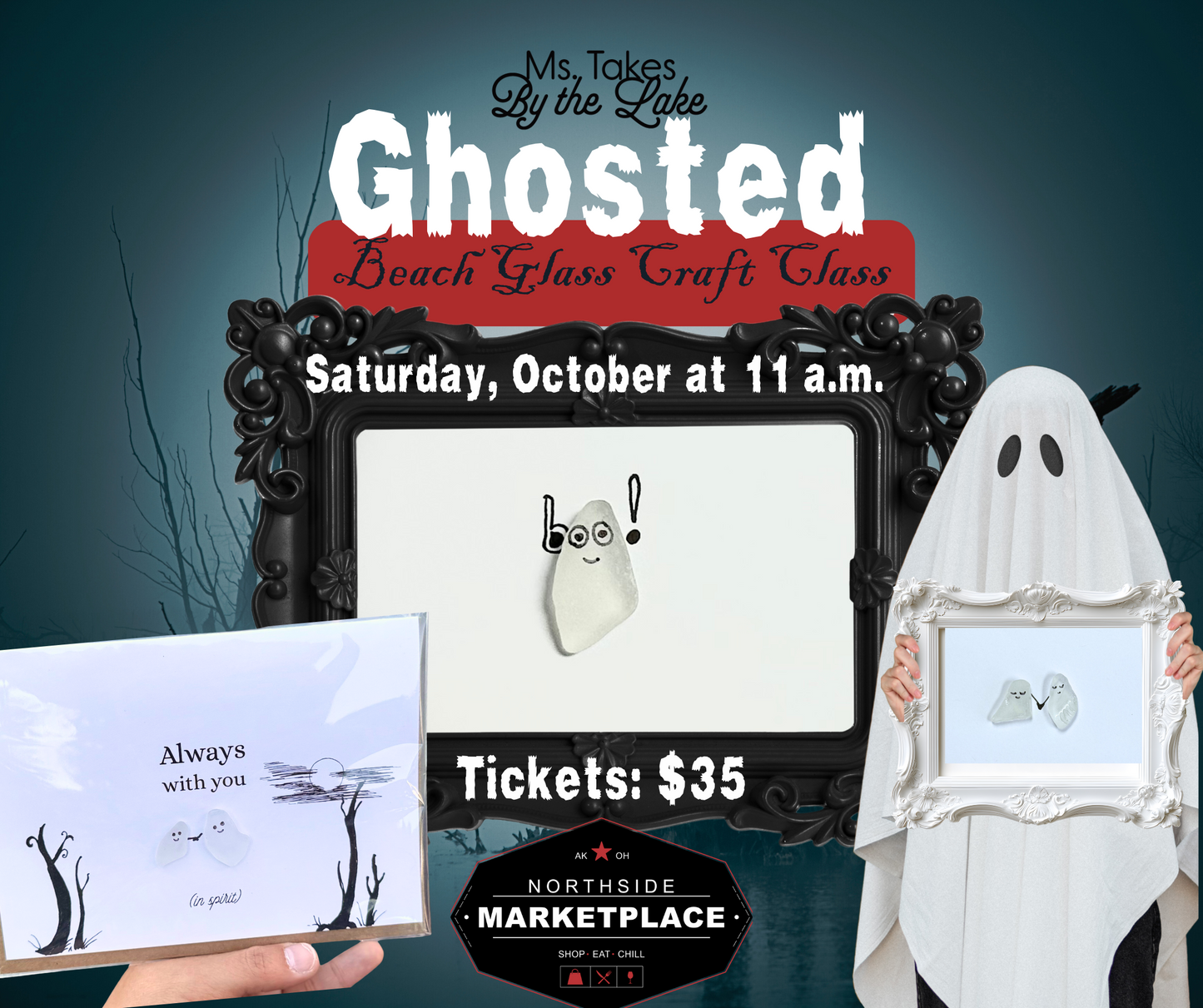 Ghosted Lake Erie Beach Glass Craft Class @ Northside Marketplace 10/11 @ 11 a.m.