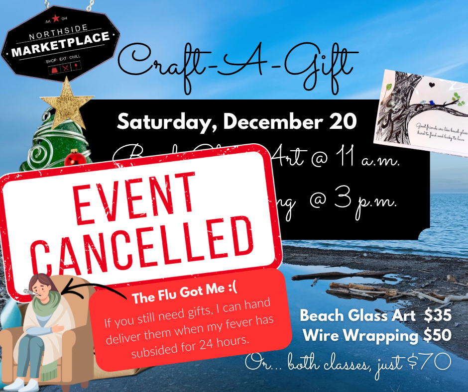Cancelled: Craft-a-Gift Beach Glass Art Session: 12/20 @ 11 AM