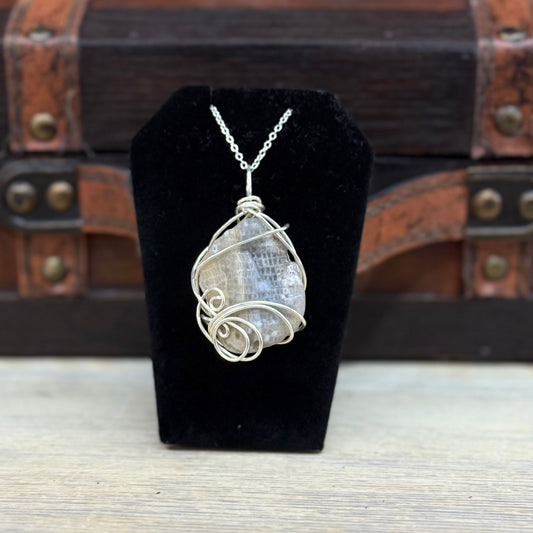 Fossilized Honeycomb Wire Wrapped Pendant
