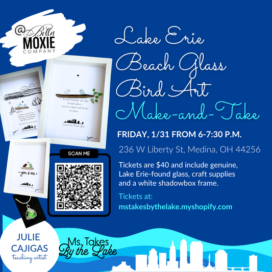 Make-and-Take Beach Glass Bird Art Class (1/31 from 6-7:30 p.m.)